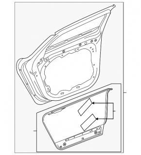 Door assembly rear left Volvo V90 17-22 usa without lower molding