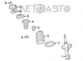 Front right spring for Lexus RX450h, 10-15 stiffness, green and brown