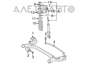Rear left shock absorber support for Toyota Prius 2009-2010