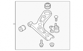 Lower control arm, front right, Hyundai Elantra AD 17-20