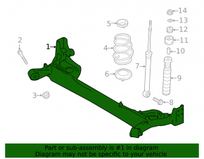 Rear beam Nissan Versa Note 13-19