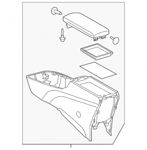 Console central armrest Toyota Prius 50 21-22 black cloth