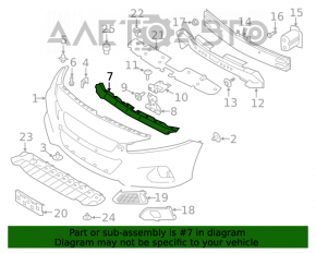 Front Bumper Bracket Central Upper Nissan Altima 19-