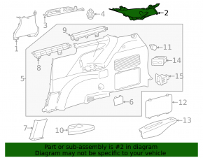 Right rear pillar trim behind the window, Toyota Sienna 21-24, gray, worn