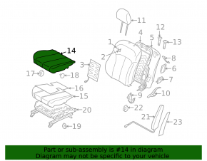 Subaru Outback 10-12 driver's seat without airbag