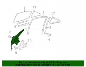 Rear left window lift with motor for Lexus IS 14-20