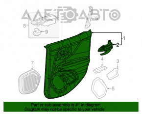 Door trim card rear right Jeep Renegade 15-15 black leather