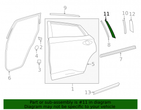 Door trim side rear right front Nissan Murano 15-24 black