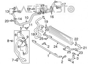 Inverter cooling pipe front Audi Q5 8R 13-16 hybrid metal