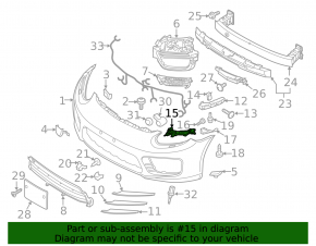 Front bumper mount-headlight right Porsche Panamera 14-16