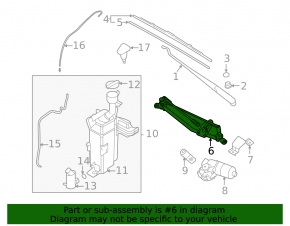Windscreen wiper trapezoid with motor Hyundai Elantra 21-23