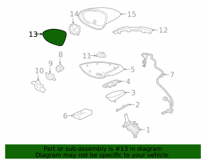 Left mirror element for Porsche Cayenne 19-26, heated, auto-dimming, memory, aspherical