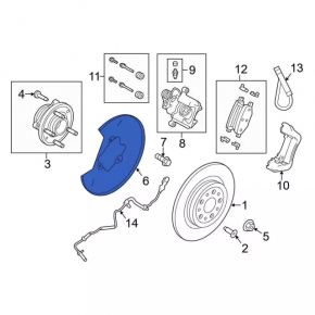 Front left brake disc cover Ford Explorer 12-19 type 2