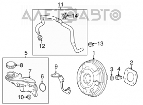 Brake master cylinder with reservoir Mazda 6 14-21 automatic transmission