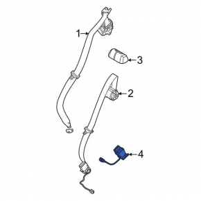 Ford Bronco Sport 21-25 Black Rear Seat Belt Latch with Sensor