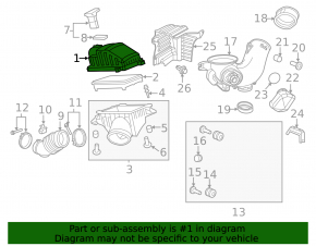 Acura MDX 10-13 Air Filter Housing Upper Cover Upper Part