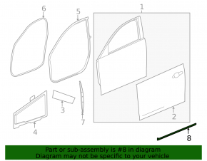 Front right lower door seal Cadillac CTS 14-19