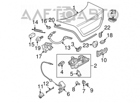 Left trunk lid hinge for Mercedes W211