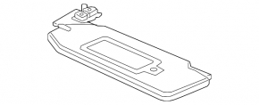 Left visor Volvo XC90 16-22 black, with backlight, without hook, for cleaning