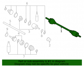 Front left axle shaft for Nissan Ariya 23-25