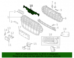 Upper grille trim for the Audi Q7 2020-2024