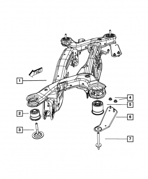 Rear subframe burr right Chrysler 200 11-14