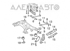 Rear subframe burr right Chrysler 200 11-14