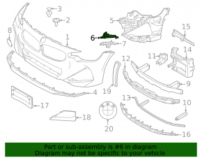 Front bumper mount, left fender, BMW 2 G42 22-26, upper