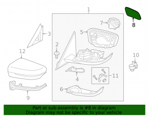 Left mirror element for BMW 3 G20 19-25, heated, auto-dimming