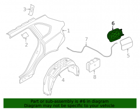 Fuel filler flap housing for BMW X6 F16 15-19 M
