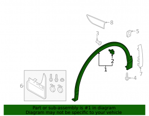 Front right wing arch trim VW Tiguan 18-21