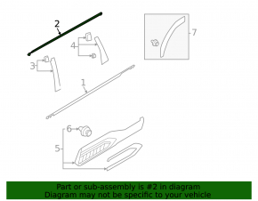 Upper rear left door molding Subaru Forester 25-26 black matte, scratch