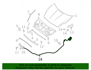 Nissan Altima 07-12 Hood Release Cable