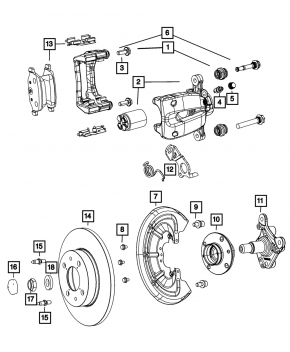 Trunnion with hub rear left Fiat 500L 14-