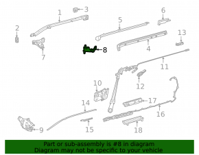 Door hinge center rear right Toyota Sienna 21-25