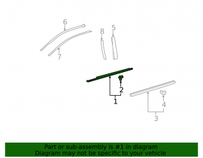 Door-glass molding, central front right, Toyota Avalon 2012