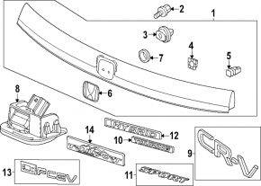Emblem inscription SPORT tailgate Honda CRV 23-
