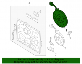 Cooling fan right Audi Q7 4L 10-15 OEM