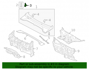 Windscreen wiper seal right Hyundai Kona 18-23