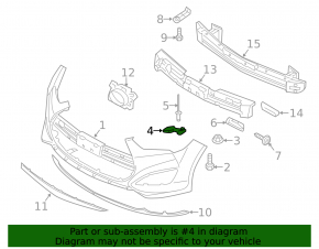 Front bumper mount right inner Hyundai Veloster 12-17