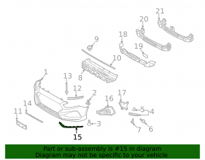 Front bumper molding right Hyundai Sonata 18-19 sport