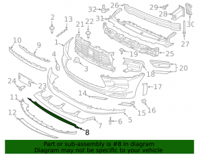 Lower front bumper air duct for Porsche Macan 19-26