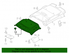 Front headlining Ford Transit Connect MK2 13 - under the rear part