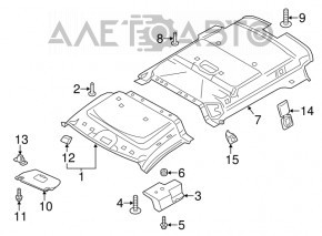 Front headlining Ford Transit Connect MK2 13 - under the rear part