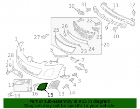 Right fog light frame for Mazda CX-7 10-12 restyling, chrome