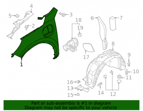 Front right wing Ford Escape MK4 20- graphite J7