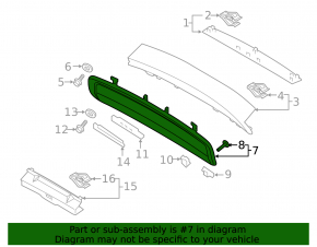 Lower Trunk Door Trim Volvo V90 17-22 USA Black