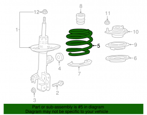 Front left spring Toyota Camry v70 18-24 2.5 FWD SE/XSE