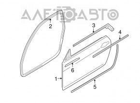 Front left door seal BMW 335i e92 07-13
