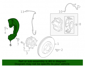 Front right brake disc cover Hyundai Kona 18-23 for brake disc 280mm